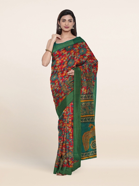 

Pothys Red & Green Floral Saree
