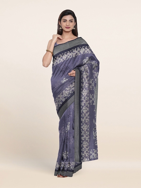 

Pothys Blue & Grey Ethnic Motifs Saree