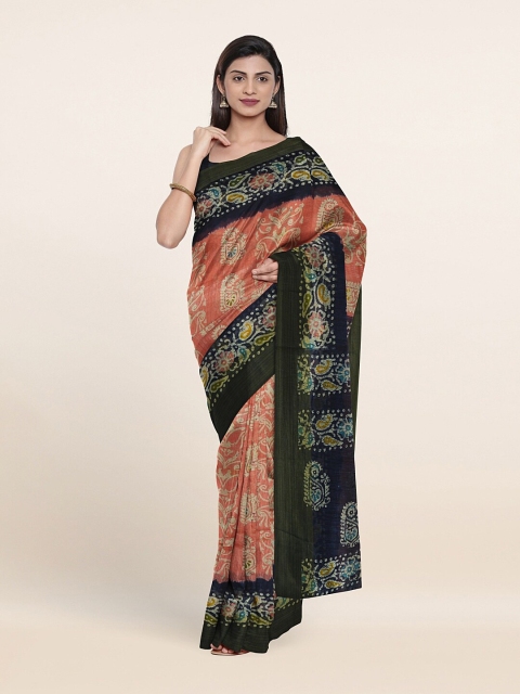 

Pothys Pink & Violet Floral Zari Cotton Blend Saree