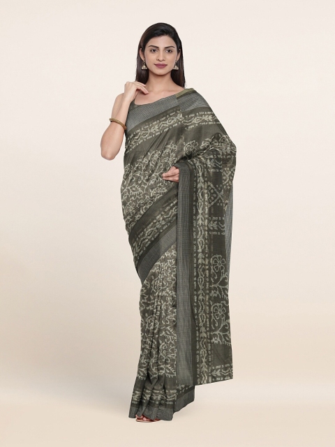 

Pothys Grey & White Floral Saree