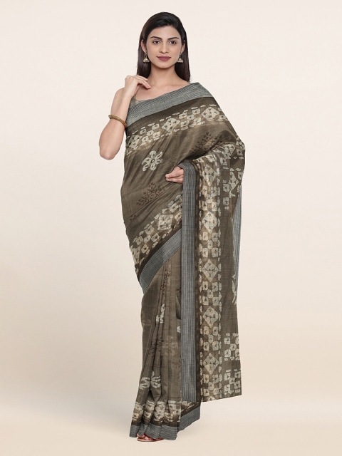 

Pothys Grey & White Abstract Printed Saree