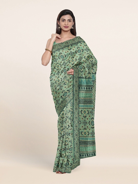 

Pothys Green & Blue Jute Silk Saree