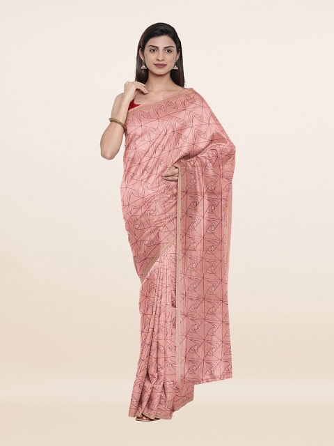 

Pothys Poly Chiffon Pink Colour Saree