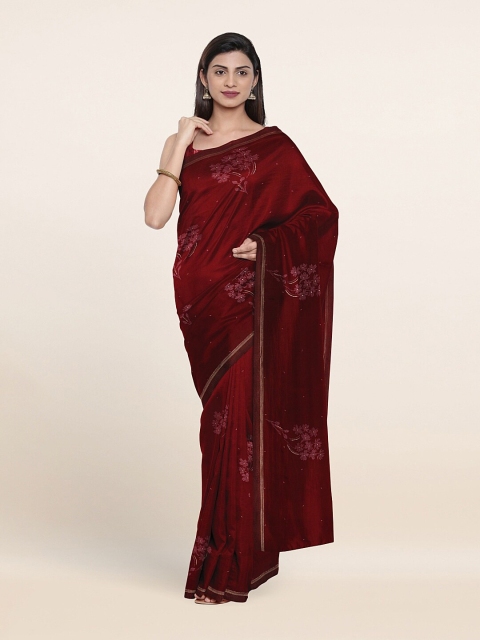 

Pothys Maroon & Golden Floral Saree