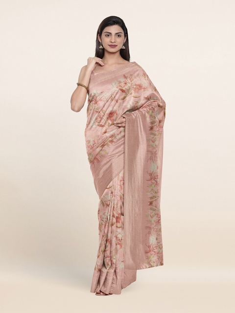 

Pothys Pink & Beige Floral Printed Saree