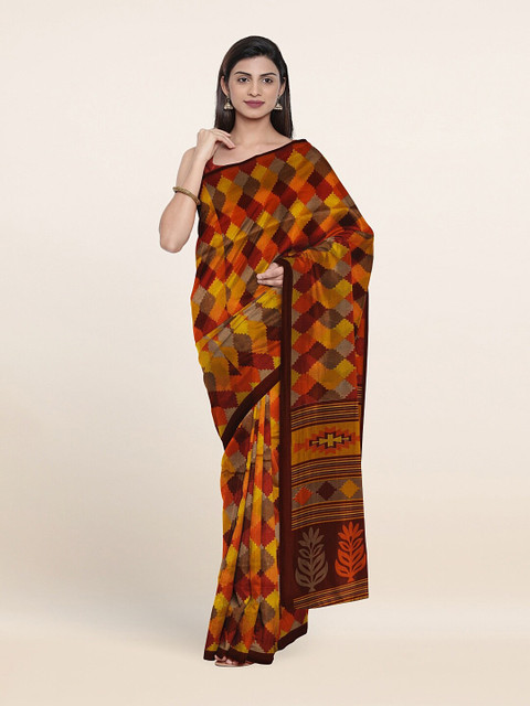 

Pothys Maroon & Orange Saree