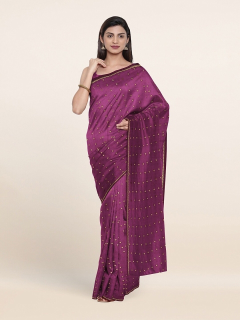

Pothys Purple & Golden Printed Saree