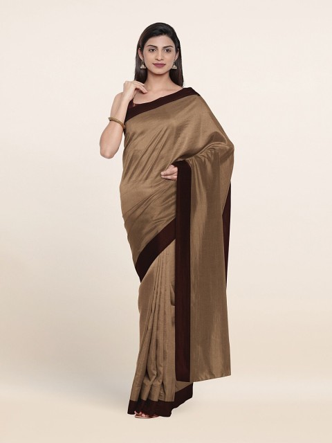 

Pothys Brown Solid Saree