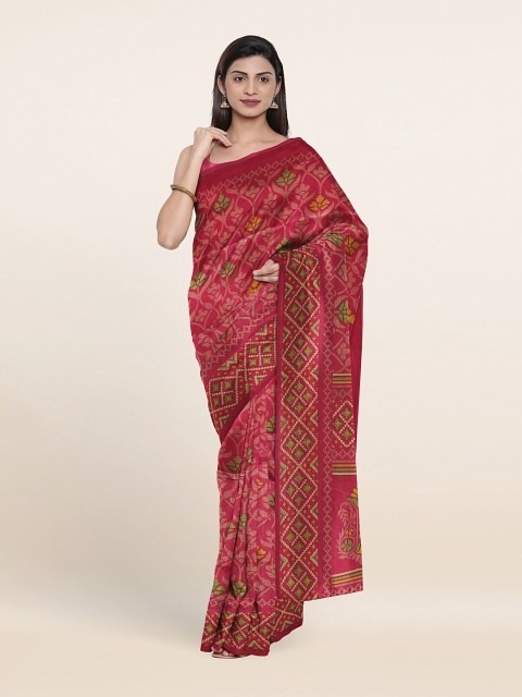 

Pothys Pink & Green Floral Saree