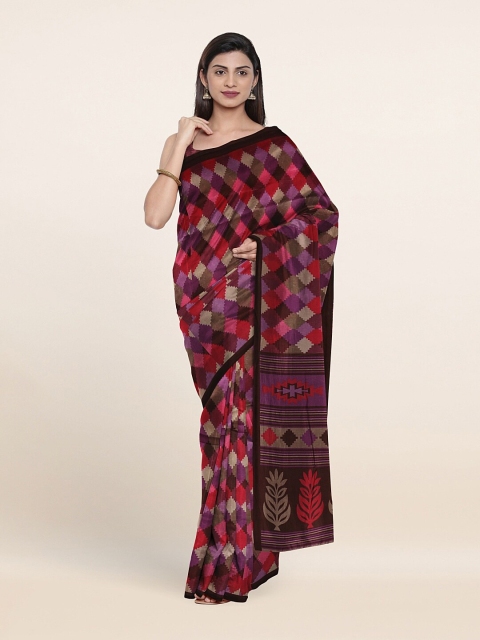 

Pothys Black & Pink Geometric Printed Saree