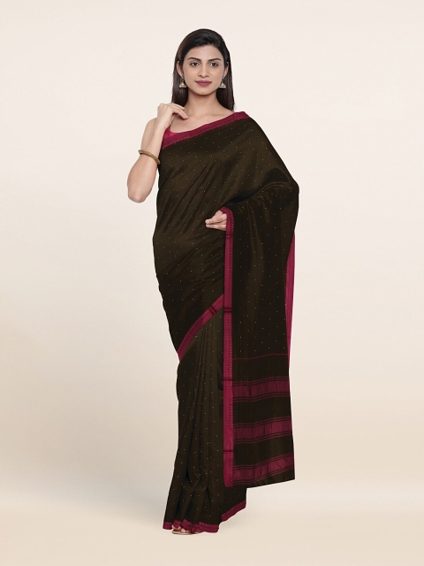 

Pothys Brown & Red Embellished Saree