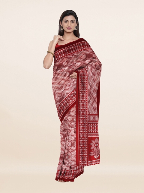 

Pothys Pink & White Floral Saree