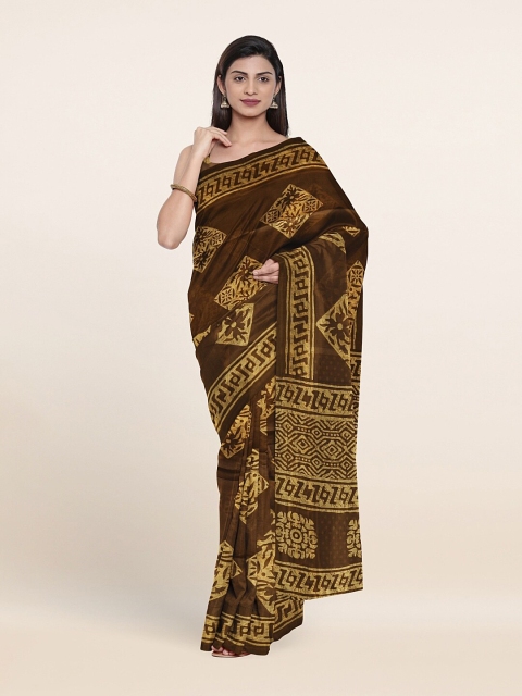 

Pothys Brown Ethnic Motifs Printed Saree