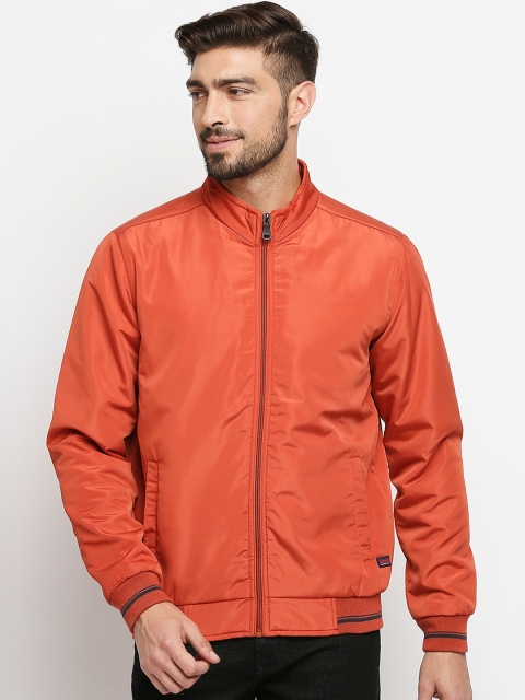 

SPYKAR Men Orange Longline Bomber with Embroidered Jacket