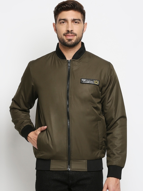 

SPYKAR Men Green Colourblocked Bomber Jacket