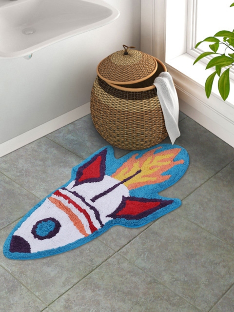 

S9home by Seasons Kids Multicoloured Rocket Bath Rug, Multi