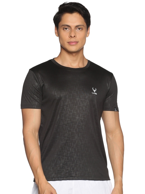 

Wildbrocket Men Black Printed Slim Fit Training or Gym T-shirt