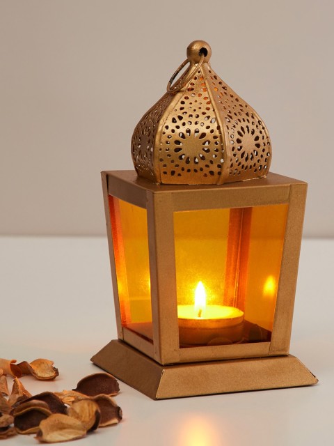 

Home Centre Gold-Toned Corsica Mystic India Metal Moroccan Lantern