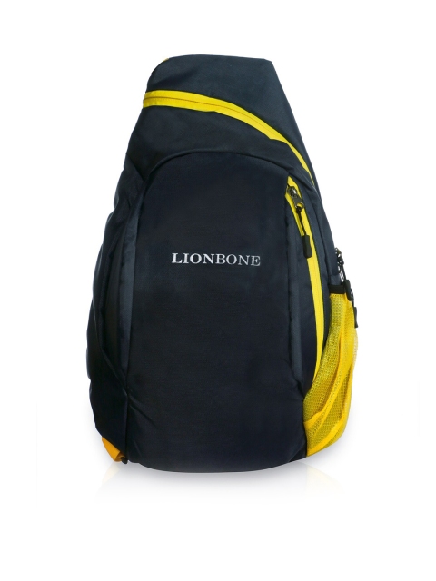 

LIONBONE Unisex Black & Yellow Colourblocked Laptop Backpack