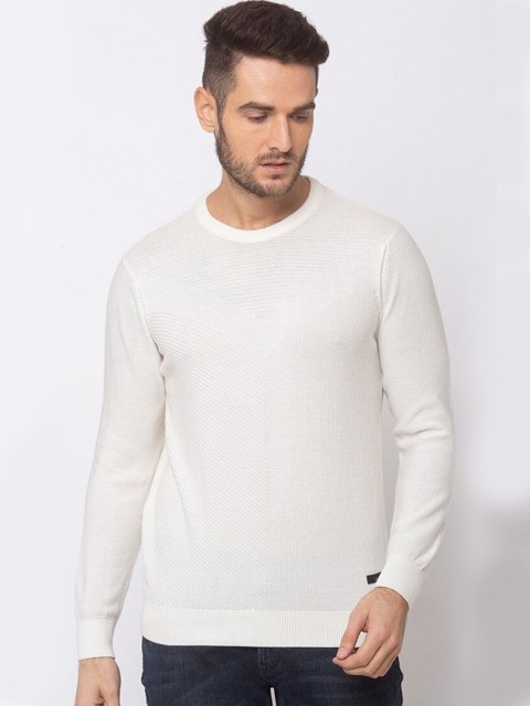 

SPYKAR Men White Cotton Pullover