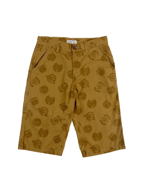 

Gini and Jony Boys Khaki Printed Shorts