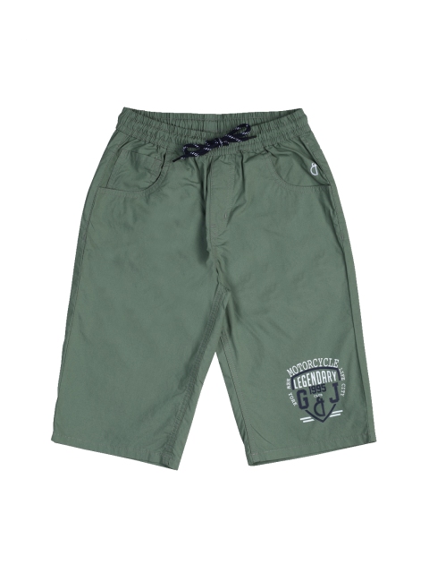 

Gini and Jony Boys Green Solid Shorts