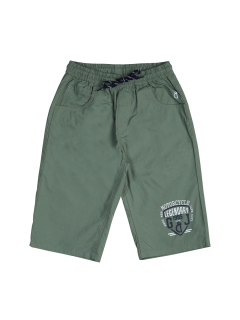 

Gini and Jony Boys Green Solid Shorts