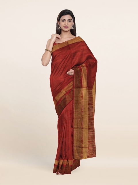 

Pothys Rust & Brown Ethnic Motifs Saree