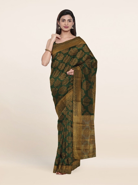 

Pothys Green & Golden Ethnic Motifs Saree