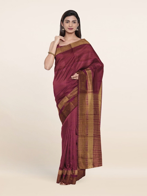 

Pothys Violet Striped Art Silk Saree