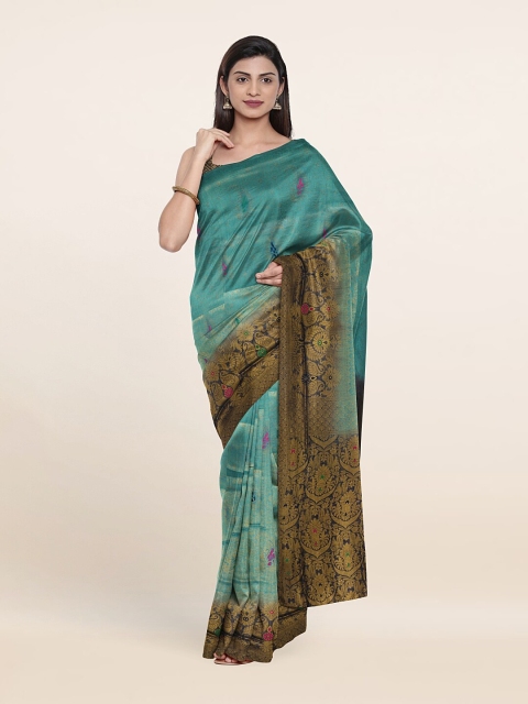 

Pothys Blue Floral Zari Art Silk Saree