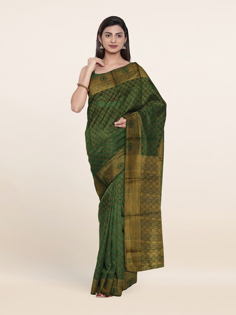

Pothys Green & Golden Ethnic Motifs Saree