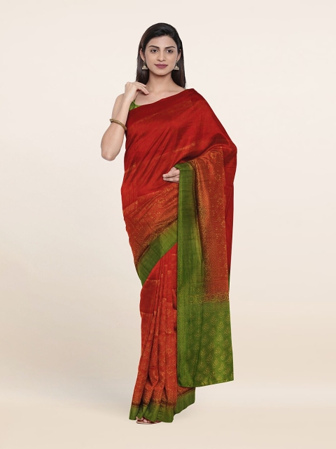 

Pothys Red & Green Woven Design Zari Art Silk Saree