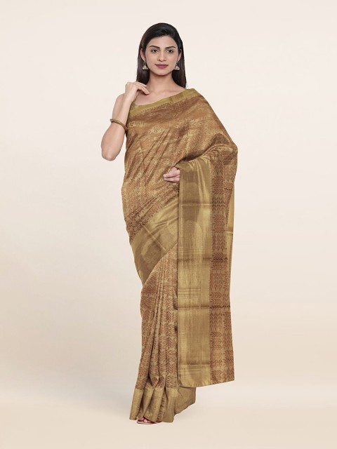 

Pothys Tan & Black Floral Zari Art Silk Saree