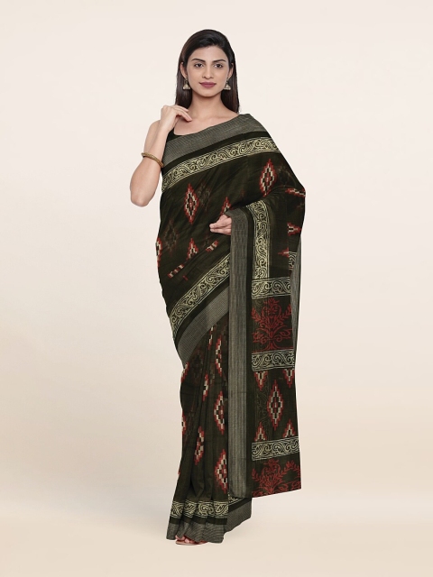 

Pothys Grey & Red Cotton Blend Saree