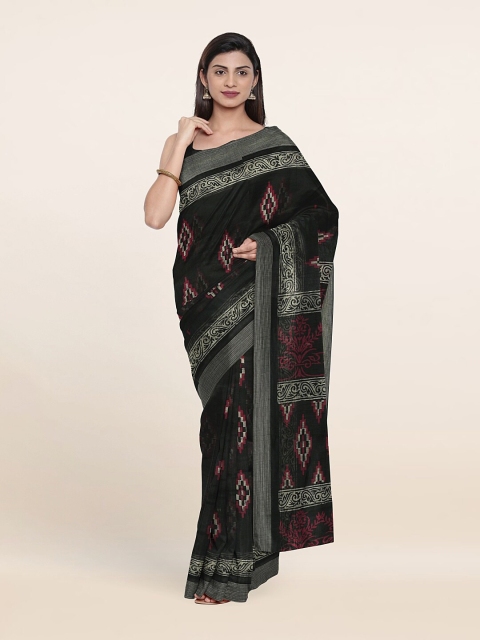 

Pothys Black & Grey Cotton Blend Saree