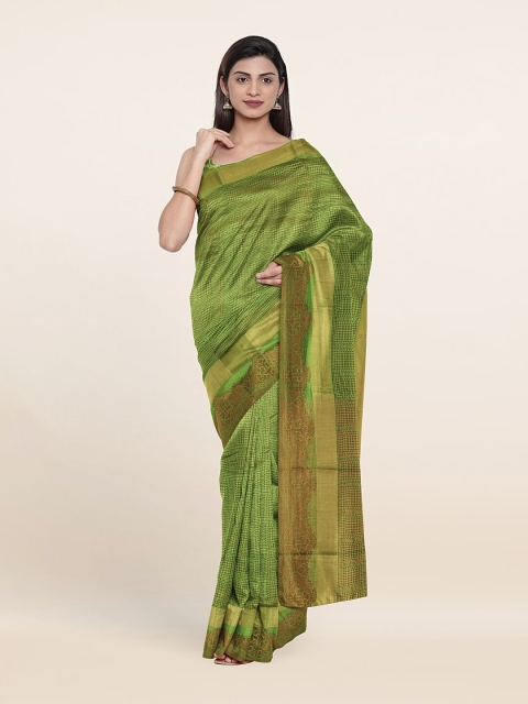 

Pothys Green & Brown Abstract Printed Saree
