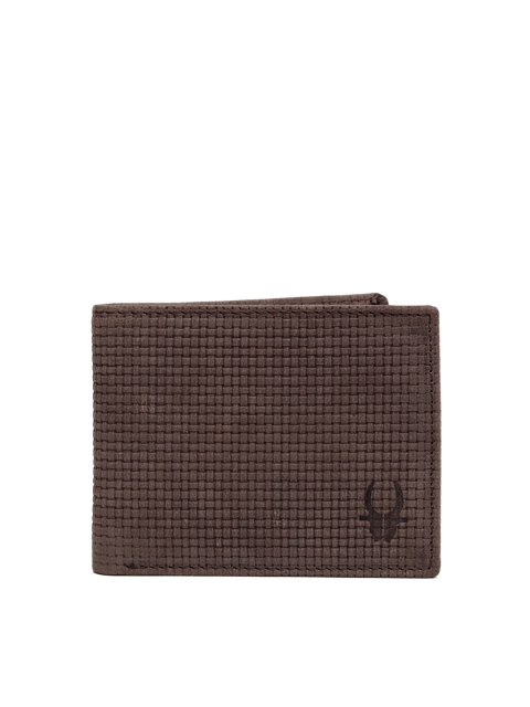 

WildHorn Men Brown Textured Genuine Leather Wallet