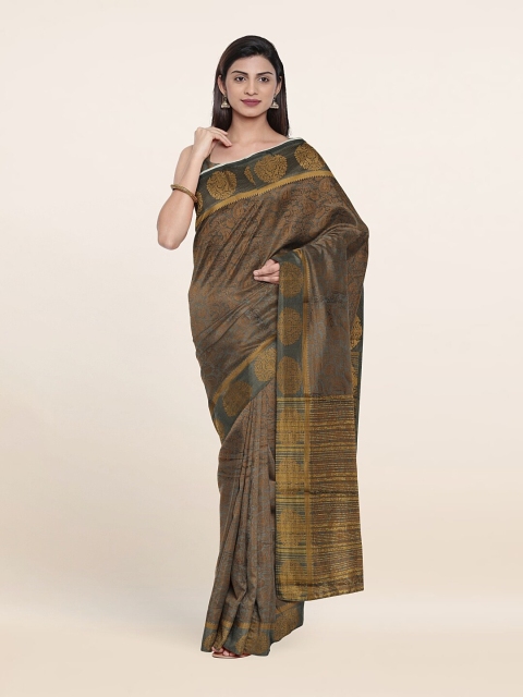 

Pothys Charcoal & Golden Ethnic Motifs Saree