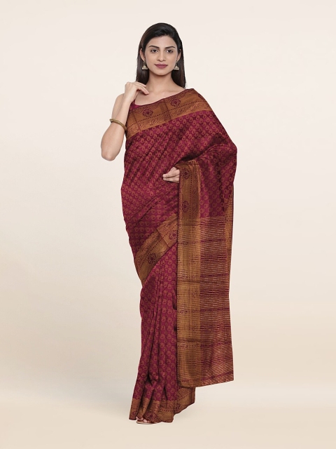 

Pothys Maroon & Golden Ethnic Motifs Saree