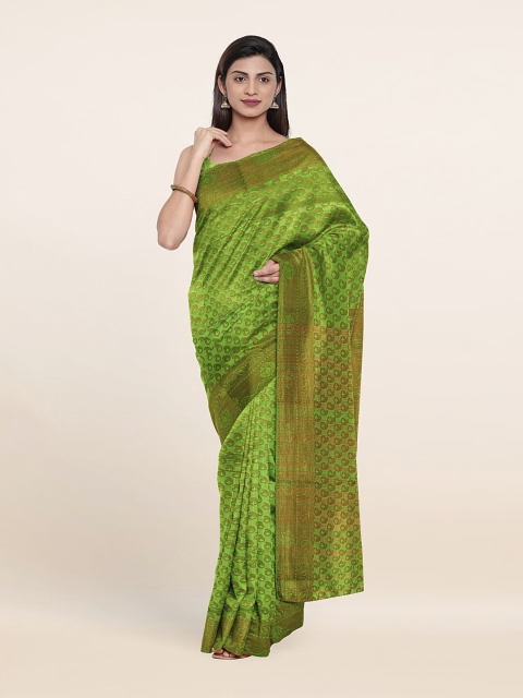 

Pothys Green & Gold-Toned Woven Design Saree