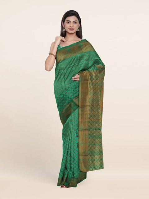 

Pothys Green & Gold-Toned Woven Design Saree