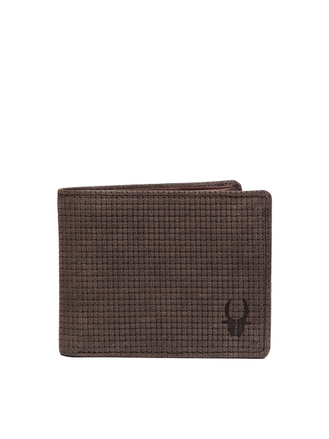 

WildHorn Men Brown Textured Genuine Leather Wallet