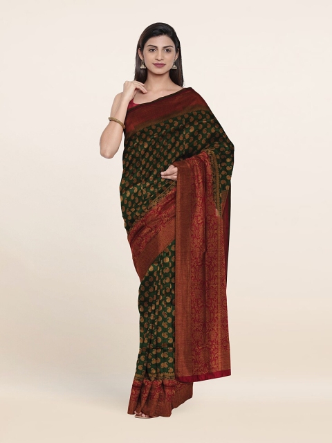 

Pothys Green & Maroon Paisley Saree