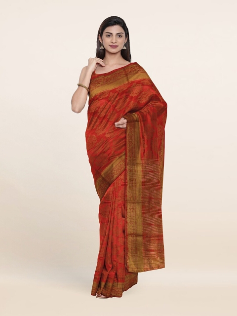 

Pothys Red & Golden Ethnic Motifs Saree