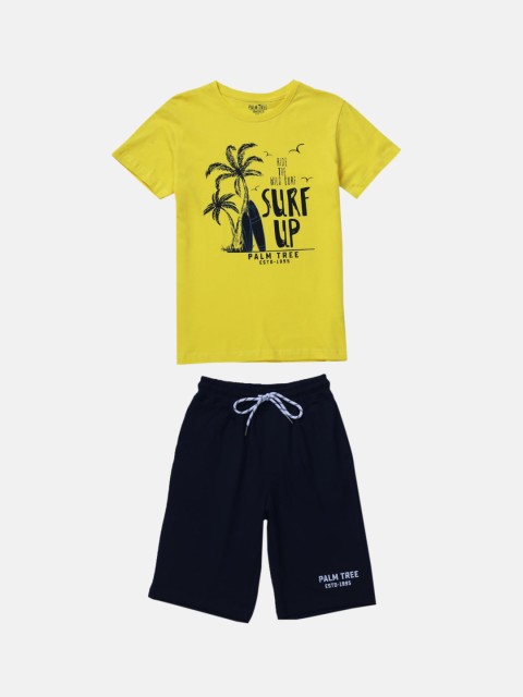 

Palm Tree Boys Yellow Shorts, Black