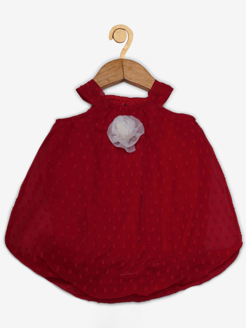 

Creative Kids Maroon Halter Neck Dress