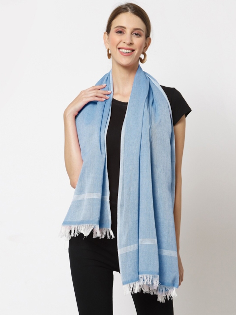 

KLOTTHE Women Blue & White Solid Stole