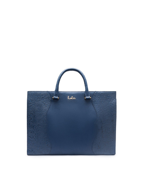 

Holii Women Blue Solid Leather Laptop Bag