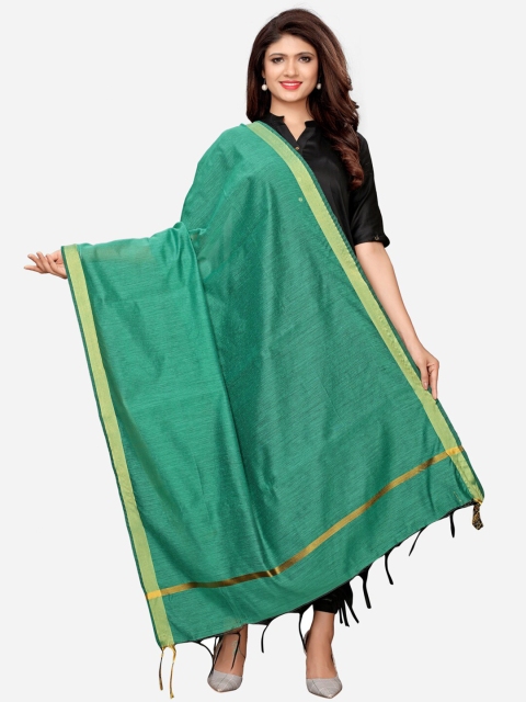 

Satrani Woman Turquoise Blue & Gold-Toned Dyed Cotton Silk Dupatta